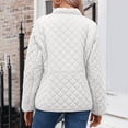 thumbnail image 6 of Womens Quilted Barn Jackets Fall Winter Ladies Fashion Loose Puffer Coats Casual Lapel Collar Button Down Solid Color Padded Warm Coat Outerwear, 6 of 7