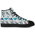 thumbnail image 4 of Aidianart Womens Shark High Top Shoes High Top Canvas Sneakers Size 9.5, 4 of 5