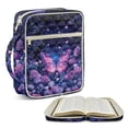 thumbnail image 2 of Pzuqiu Purple Butterfly Bible Cover for Women Quilted Bible Case Carrier Carrying Organizer Bag Portable Scripture Case Church Bag Protective Vintage Christian Gift for Women, 2 of 7