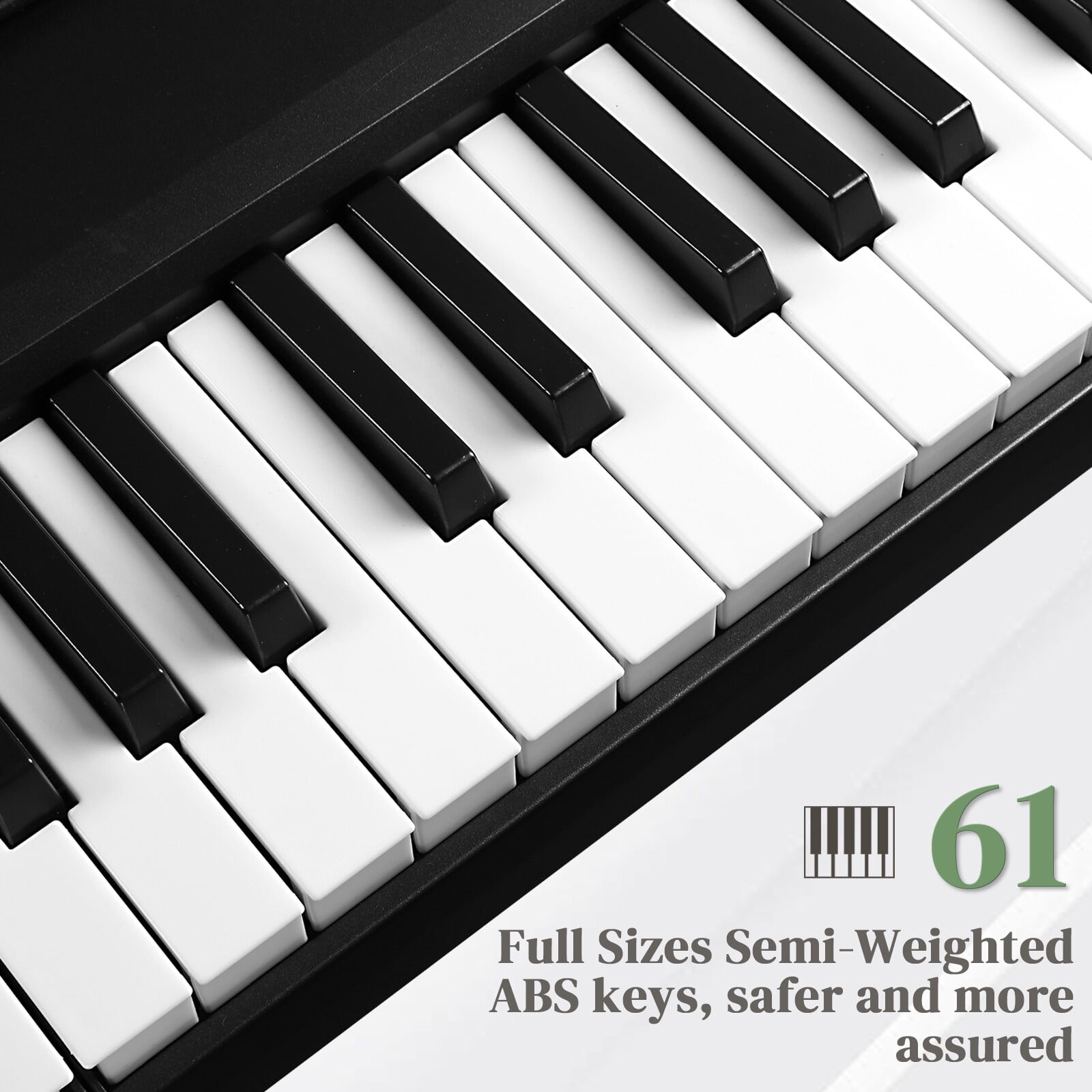LINJH 61Key Folding Piano Semi-Weighted Standard Keyboards Digital Piano,Bluetooth,Bag