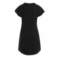 thumbnail image 5 of Baywell Women 3 in 1 Delivery/Labor/Maternity/Nursing Nightgown Short Sleeve Pleated Breastfeeding Sleep Dress, Black, L, 5 of 7
