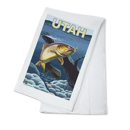 Cutthroat Trout Fishing - Utah - LP Original Poster (100% Cotton Kitchen (Best Trout Fishing In Utah)