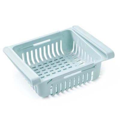 Nvzi Boîte de Rangement Rétractable pour Réfrigérateur, Tri des Conservations Alimentaires, Étagère en Plastique pour Réfrigérateur, Moins de 0,5 Pouces - Bleu