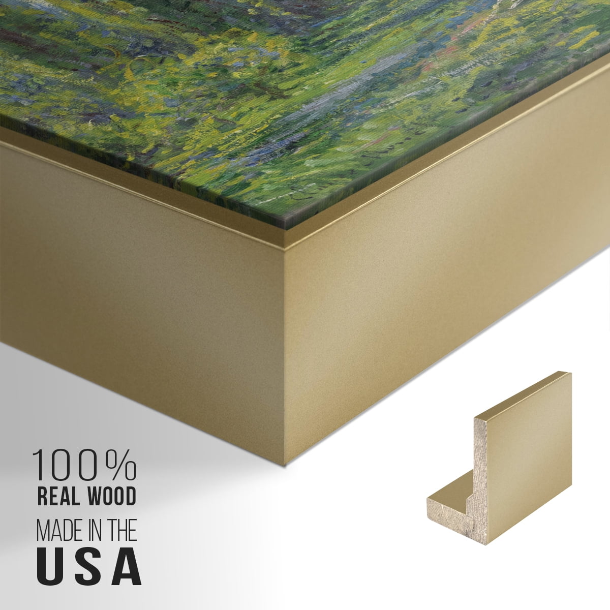 Vintage Landscape-CIV By Wexford Home Framed in Gold Wood Gallery Wrapped Canvas 17 in. x 25 in.