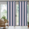 thumbnail image 3 of Outdoor Curtains for Patio Waterproof, Navy Blue Pink Striped Windproof Pravicy Outside Porch Blackout Curtain, Modern Minimalist Ombre Lines Sun Blocking Curtains for Cabana 2 Panels 54"x84", 3 of 9