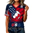 thumbnail image 3 of 2026 New USA Soccer Jersey for Women, United States Jersey Soccer, Jersey USA Fans V Neck Short Sleeve Football Retro Streetwear Outdoor T Shirt for Adult(Black, L), 3 of 6
