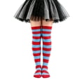 thumbnail image 2 of ibiyuan Kids Socks Ribbed Striped Over The Knee Socks Soft Stretch Boys Girls Ages 6-12 Casual Wear Back To School,Dark Blue2, 2 of 5