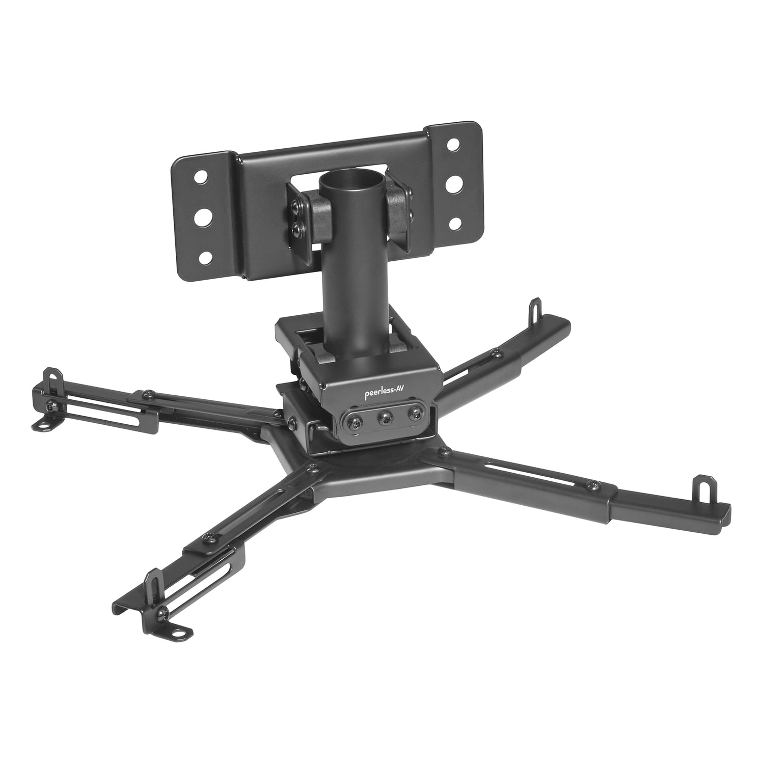 TruVue+ by Peerless-AV Adjustable Universal Projector Mount for Flat or Angled Ceilings, 5.1-In. to 18.5-In. Mounting Pattern, Holds up to 99 Lbs. RRG-UNVTruVue