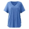 thumbnail image 2 of Blue Women's Short Sleeve T-shirt, Short Sleeves V Neck Plain Color Soft Loose Fitting Summer T Shirts Women,Women's Short sleeve T-shirt XL, 2 of 4
