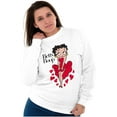thumbnail image 3 of Vintage Betty Boop Cartoon Hearts Women Crewneck Sweatshirt Brisco Brands S, 3 of 5