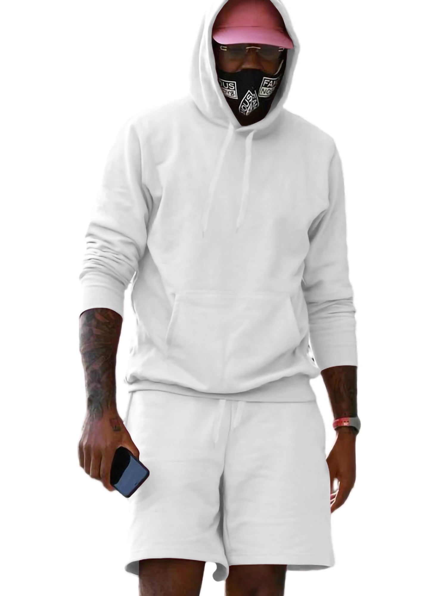 Frontwalk Mens 2 Piece Outfits Long Sleeve Tracksuit Hooded Jogger Sets