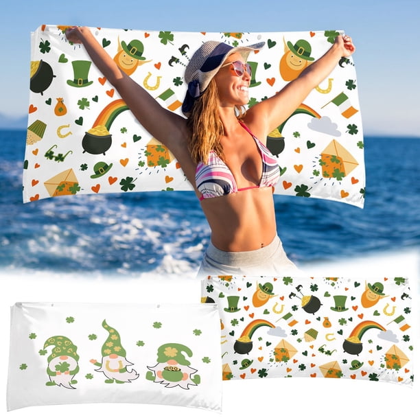 Xihbxyly Toalla de Playa de Microfibra, Superligera y Resistente a La Arena, de Secado Rápido, Compacta, Ideal para Piscina, Camping y Senderismo, 76 X 152 Cm, Multiusos.
