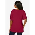 thumbnail image 2 of Jessica London Women's Plus Size Stretch Knit Flutter Sleeve Tunic, 2 of 3