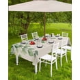 thumbnail image 4 of nqOlkjepod Rustic Green Leaves Outdoor Tablecloth with Umbrella Hole & Zipper, Spring Pastoral Nature Vines Plants Rectangle Table Cover 54x80 Inch, Dining Waterproof Table Cloth Protector for Patio, 4 of 7