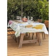 thumbnail image 4 of 60x102 Inch Outdoor Tablecloth with Umbrella Hole Zipper Rectangle Verdant Flower Patterns Rectangular Tablecloths Outside Waterproof Farmhouse Botanical Patio Table Cloth Cover for Picnic Party, 4 of 8