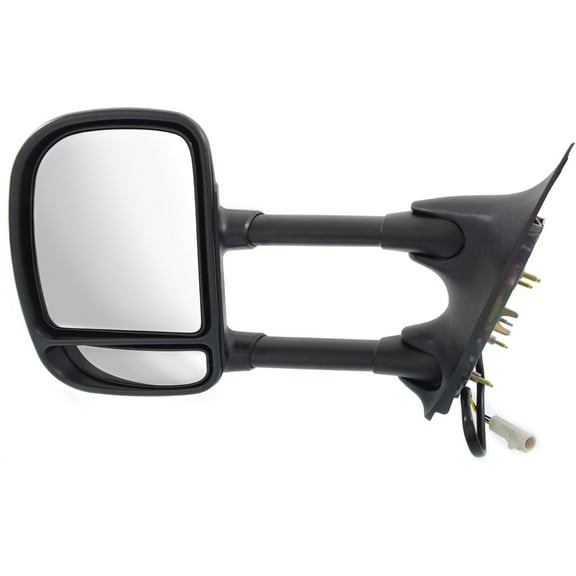 Kool Vue Towing Mirror Compatible With 1999-2007 Ford F-250 Super Duty F-350 Left Driver Side w/ Blind Spot Corner Glass Textured Black