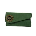 thumbnail image 1 of Handmade Beaded Jute Clutch Purse Womens Green, 1 of 2