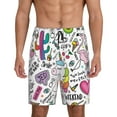 thumbnail image 2 of Picia Fun Animal with Unicorn Pajama Shorts for Men, Men's Pajama Bottoms, Sleepwear,Short Pajama Pants-Small, 2 of 9