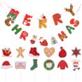 thumbnail image 1 of GOOHOCHY 1 juego de pancartas navideñas colgantes de papel para fiestas, decoraciones colgantes, palillos para pasteles, 1 of 8