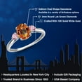 thumbnail image 2 of Gem Stone King 10K White Gold Ecstasy Mystic Topaz and Pink Lab Grown Diamond 3-Stone Ring for Women | 1.76 Cttw | Oval 8X6MM | Gemstone November Birthstone | Size 9, 2 of 6