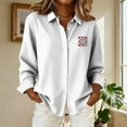 thumbnail image 6 of purcolt Women's Valentine's Day Button Up Shirts Long Sleeve V Neck Collared Shirts Dressy Casual Business Work Tops Blouse, 6 of 6