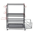 thumbnail image 4 of Sports Equipment Storage Organizer, Garage Storage System, Ball Storage Rack, Yoga Mat Storage with Hooks and Basket, 4 of 5