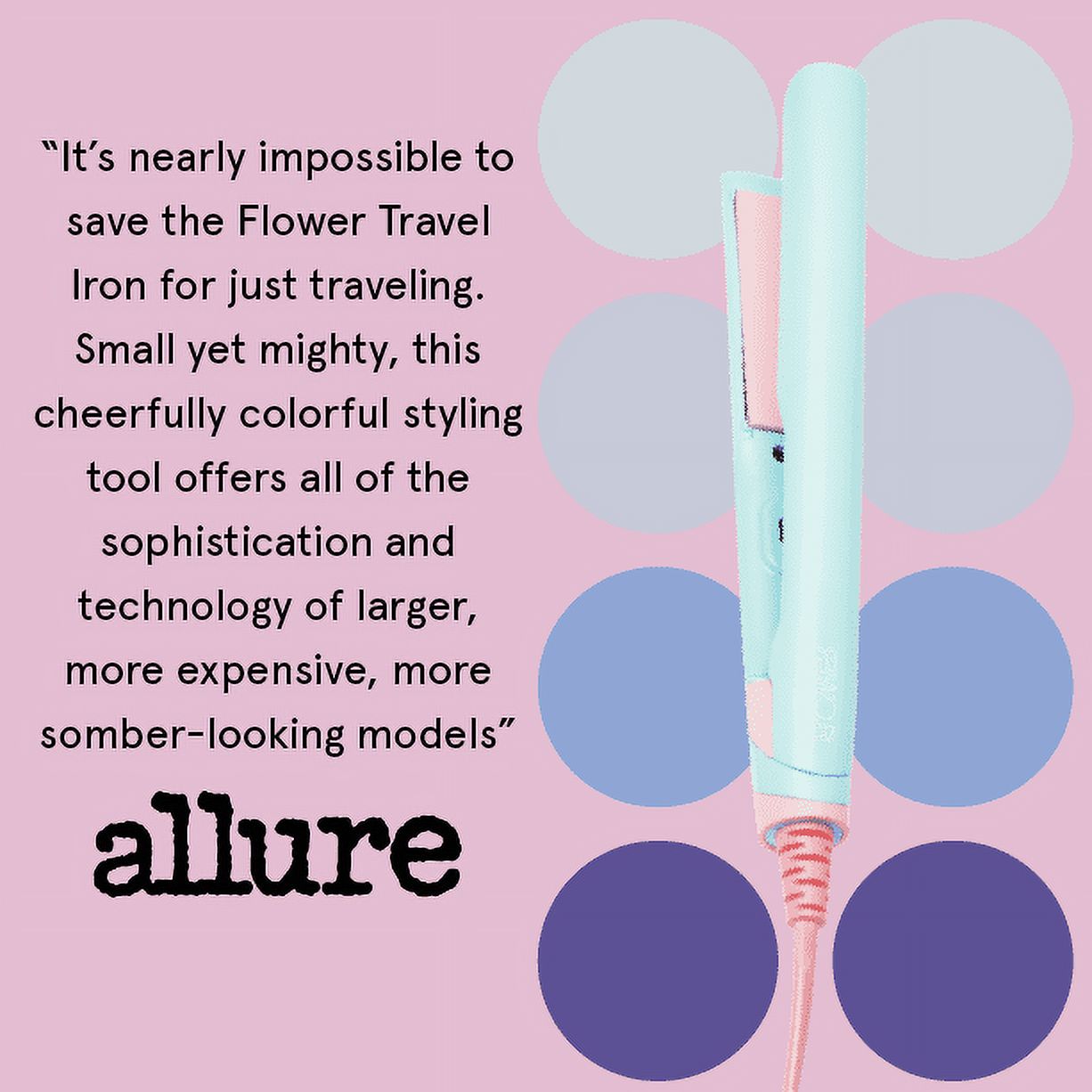 Flower Travel Flat Iron, Compact Mini Straightener with Dual Voltage for Travel - image 4 of 11