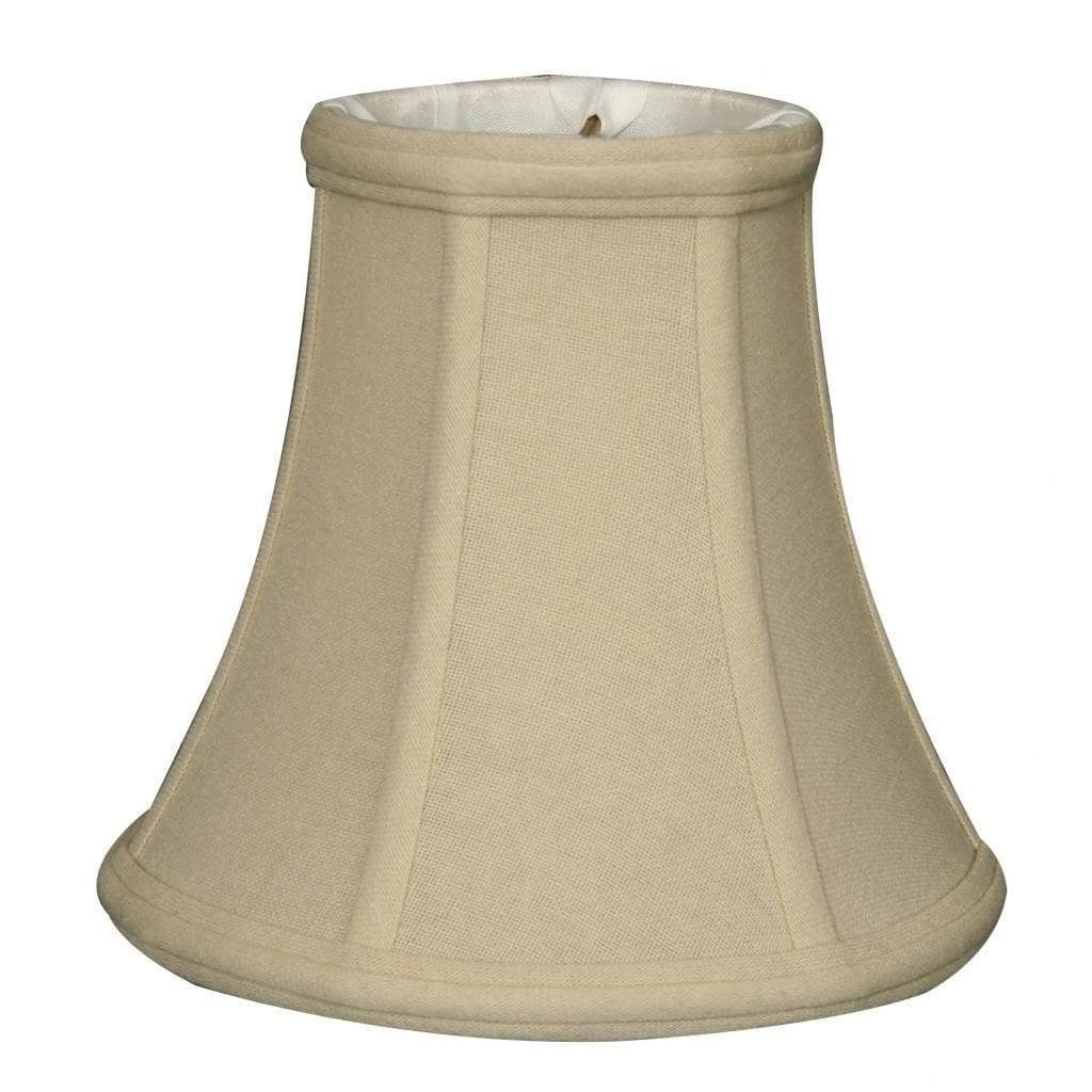 Beige Linen Bell Lamp Shade with Round Clip, 8"