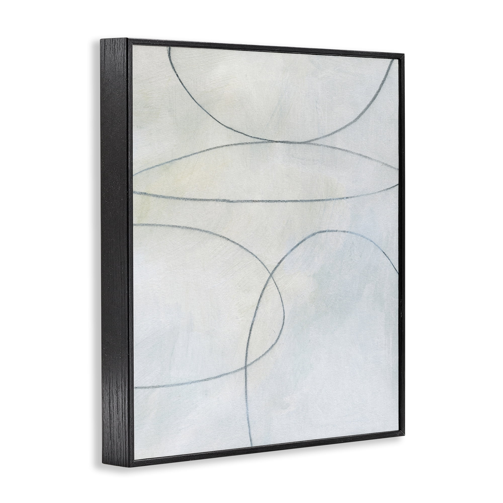 Stupell Industries Oblong Shapes Doodle Abstract Drawing Black Framed Art Print Wall Art, 16 x 20