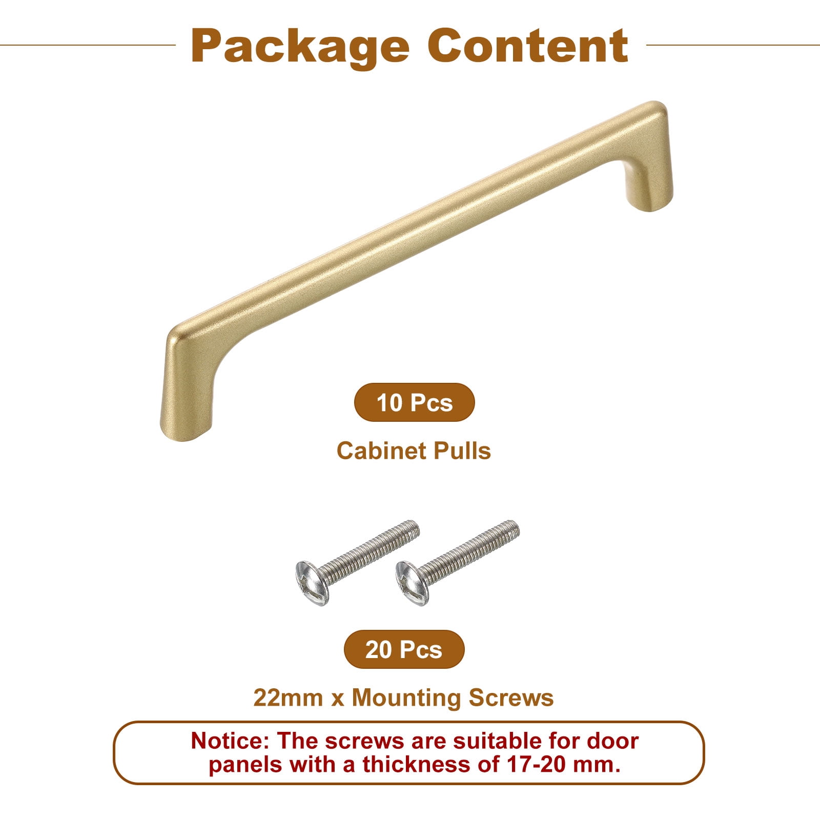 Unique Bargains Durable Aluminum Alloy Cabinet Pulls for Kitchen Applications 5" Gold