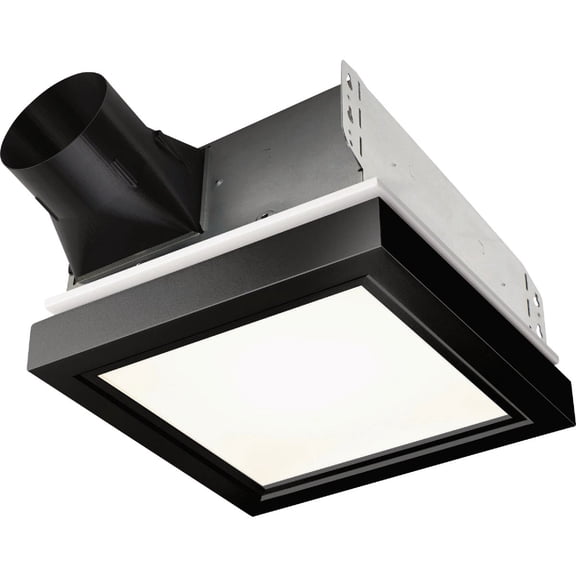 Broan 110 CFM Decorative Bathroom Exhaust Fan with LED Light and Matte Black Trim, ENERGY STAR certified