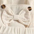thumbnail image 4 of enyan Baby Girls Christmas Outfits Long Sleeve Onesie Romper+Suspender Skirt Set+Headband 3Pcs Fall Winter Clothes White，6-12 Months, 4 of 7