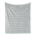 thumbnail image 1 of Blue and Coral Soft Flannel Fleece Blanket, Flamingo Birds Pattern Hawaiian Fauna Illustration in Pastel Shades, Cozy Plush for Indoor and Outdoor Use, 70" x 90", Pale Blue and Coral, by Ambesonne, 1 of 6