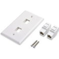 thumbnail image 3 of Cable Matters 2-Pack 2-Port Keystone Jack Wall Plate with Cat6 RJ45 Insert, Cat6 Ethernet Wall Plate in White, 3 of 5