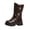 Coffee, variant on Women's Platform Mid‑Calf Boots, Faux Leather Orthopedic Biker Boots, Lug Sole Retro Party Riding Booties Black