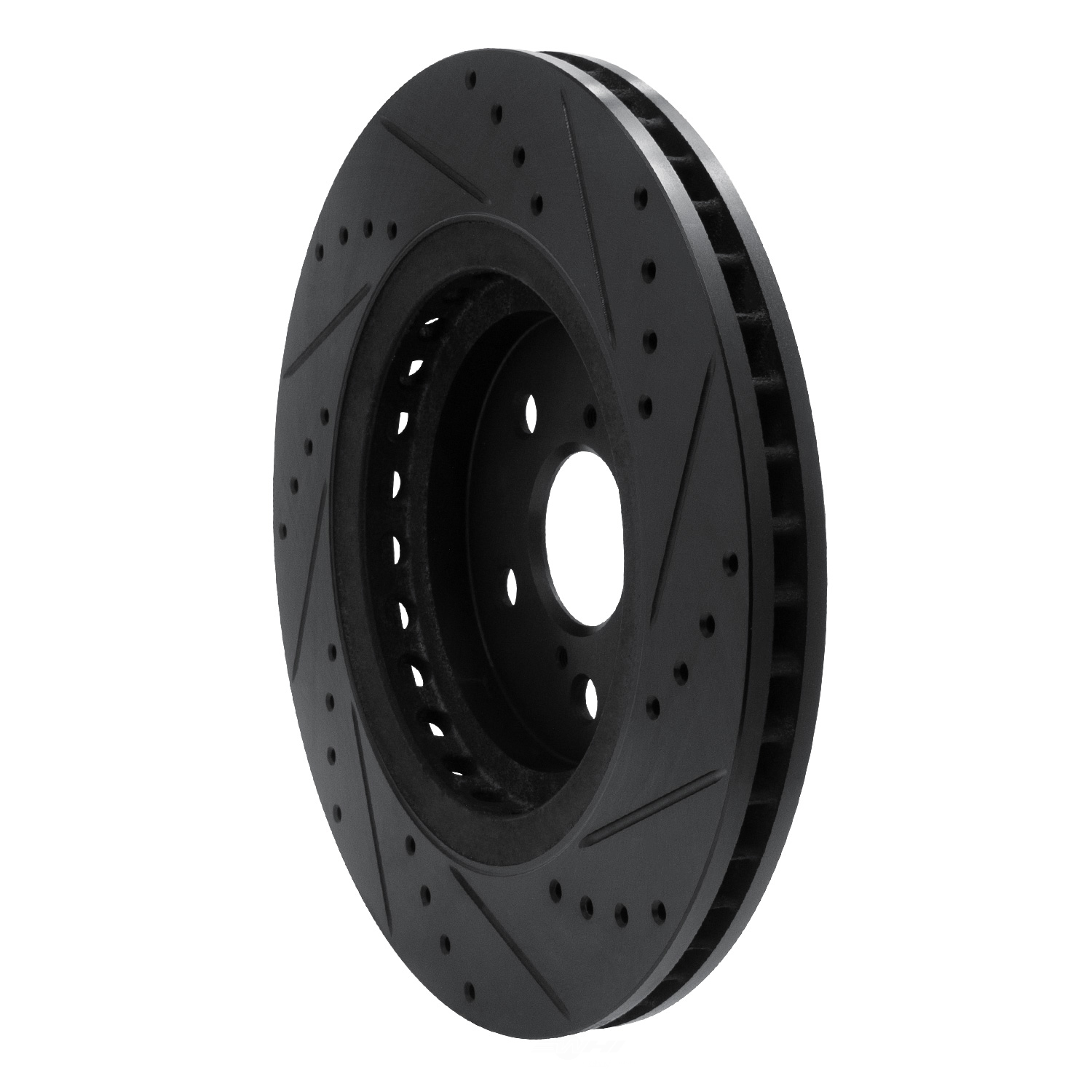 Dynamic Friction Company 633-76158L DFC Brake Rotor - Drilled And Slotted - Black