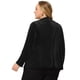 thumbnail image 4 of Blazers de terciopelo de talgrande pamujer con cuello en V, solacon muescas, informal, peplum Negro 4X, 4 of 6