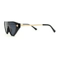 thumbnail image 3 of Womens Flat Top Shield Cat Eye Rectangle Squared Cat Eye Sunglasses Black Gold Black, 3 of 4