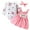 PINK FOX, variant on Baby Girls 3Pcs Cute Fox Outfits Long Sleeve Romper Tops Suspender Skirts Newborn Clothes