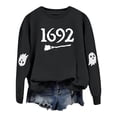 thumbnail image 4 of Halloween Sweatshirt for Women Hoodless Sweatshirt for Comfort and Casual Fall Winter Style Wardrobe for Stylish Daily Wear Black L, 4 of 5
