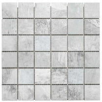 The Tile Life Wells Stone Slate 2" x 2" Blue Porcelain Mosaic Tile, 1 Sheet