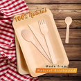 thumbnail image 4 of Disposable Wooden Cutlery Utensils Set ‚Äì (Pack of 150) 30 7.8-inch Plates 30 Forks 30 Knives 30 Spoons 30 Small Spoons Eco-Friendly Silverware Compostable Flatware Biodegradable Better T, 4 of 7