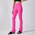 thumbnail image 2 of Pantalones deportivos de yoga: leggings acampanados de cintura alta, nailon y spandex, ropa deportiva elegante, cómodos y elásticos., 2 of 5