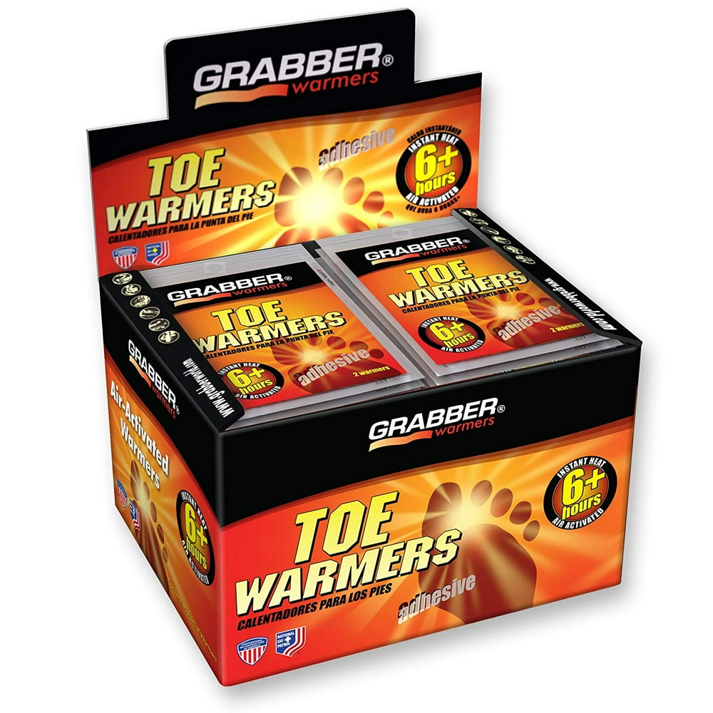 (40 Count) GRABBER WARMERS Toe Warmers with Adhesive, Up to 6 Hours of Heat
