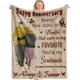 thumbnail image 1 of LHSHID 10th Anniversary Tin Gifts Blanket 10th Wedding Gift for Wife Husband 10 Year Anniversary Wedding Gifts for Him Her Couples 10 Year Anniversary Decorations Blanket 60x80in, 1 of 6