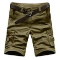thumbnail image 3 of XASZHN Short Mens Fashionable Casual Outdoor Lightweight and Breathable Multi Pocket ZipperedShorts Yellow,38, 3 of 3