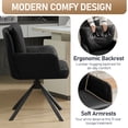 thumbnail image 5 of WUTUTUEE Dining Chair with Arms,Modern Upholstered Swivel Dining Room Chairs Comfy Accent Armchair with Mid Back, Desk Arm Chair for Kitchen/Living Room/Dining Room, Black, 5 of 9