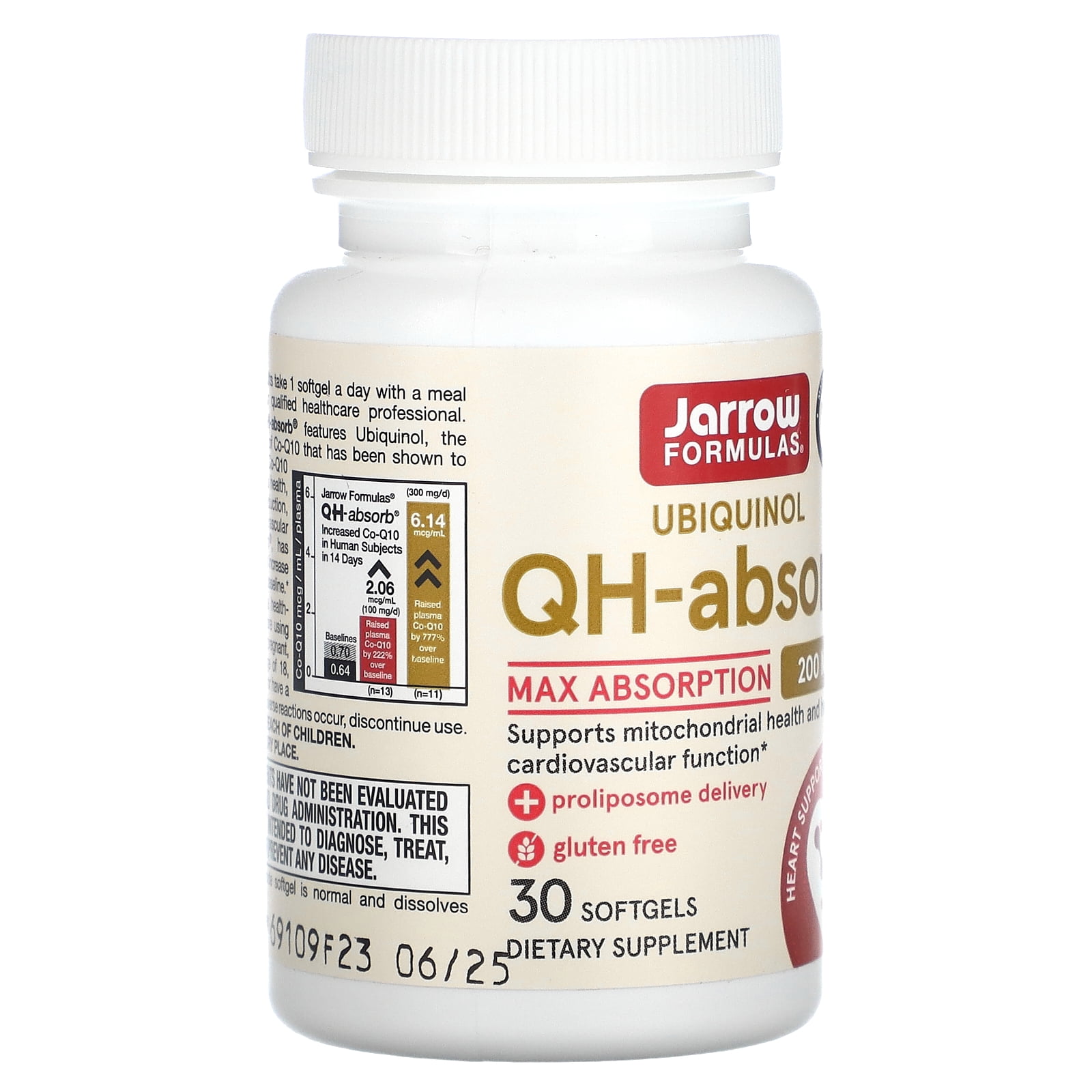 Jarrow Formulas QH-Absorb, High Absorption / Enhanced Stability, 200 mg, 30 Softgels