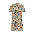 thumbnail image 4 of Ovzne Robes pour Femmes Robe Mode Robes pour Femmes Été Décontracté Col Rond Manches Courtes Robe Imprimée Robe d'Été Manches Courtes Imprimée Liquidation, 4 of 5