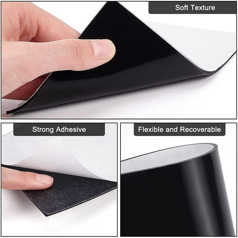 4PCS Adhesive Silicone Sheet 11.8x8.2 Inch Black Nonslip Silicone